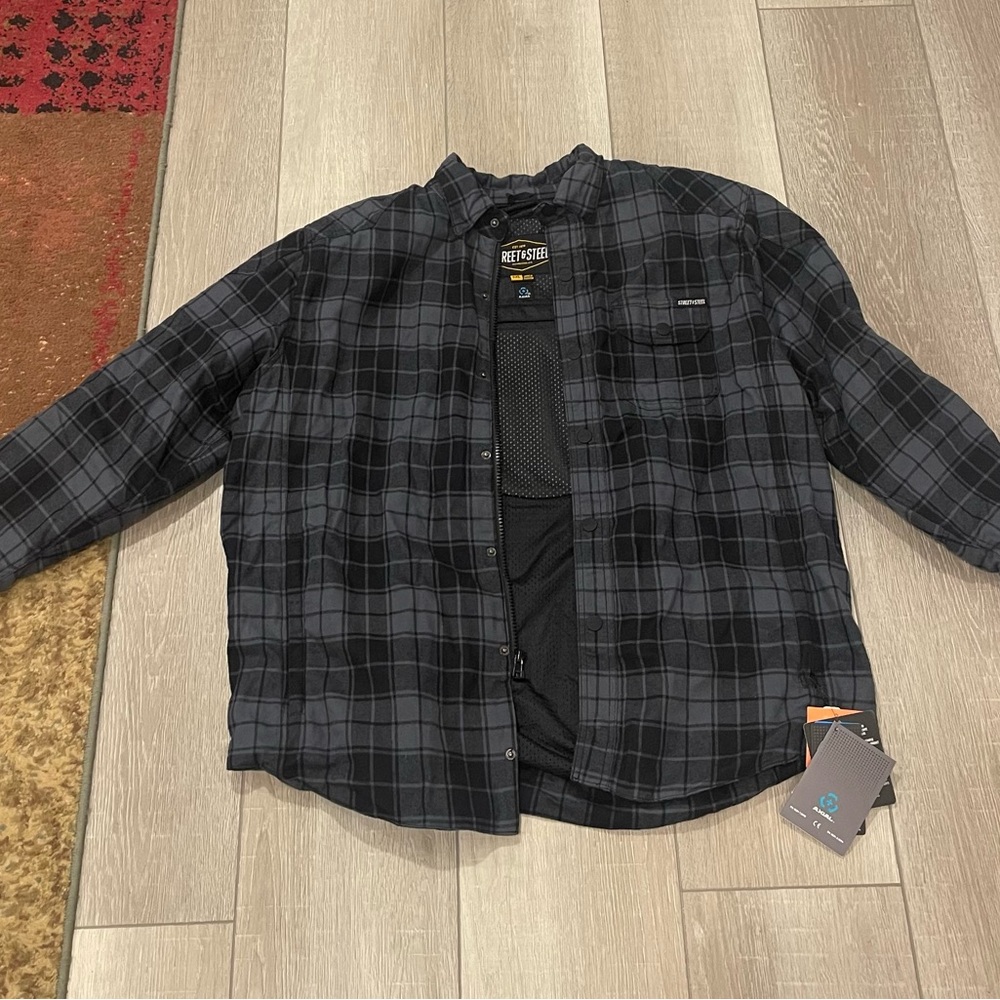 Men's Black Plaid Lightweight motorcycle Jacket